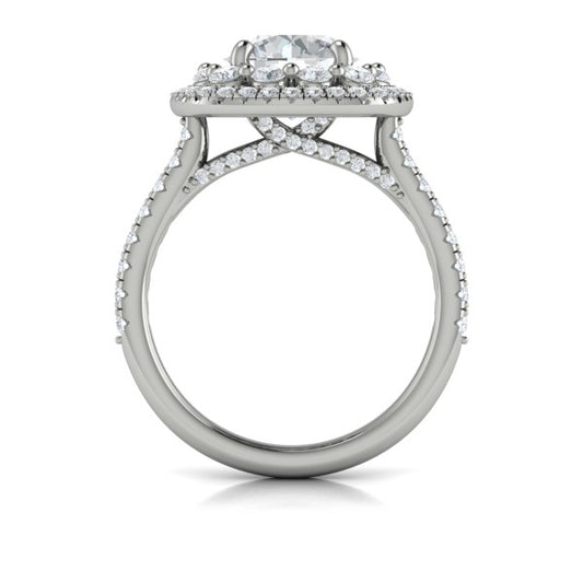 Double Euro Halo Round Engagement Ring