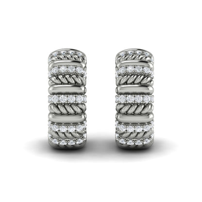 Diamond Rope Hoop Earrings