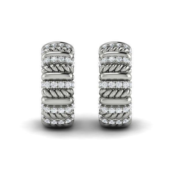 Diamond Rope Hoop Earrings