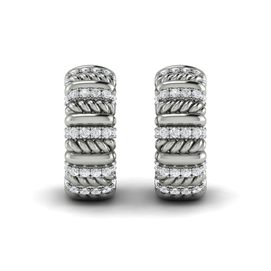 Diamond Rope Hoop Earrings