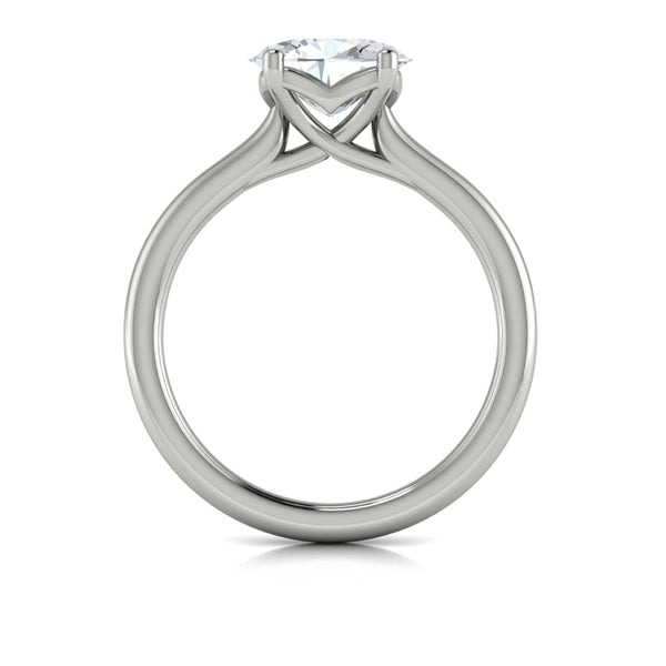 Oval Solitaire Engagement Ring in Platinum by Vlora Bridal