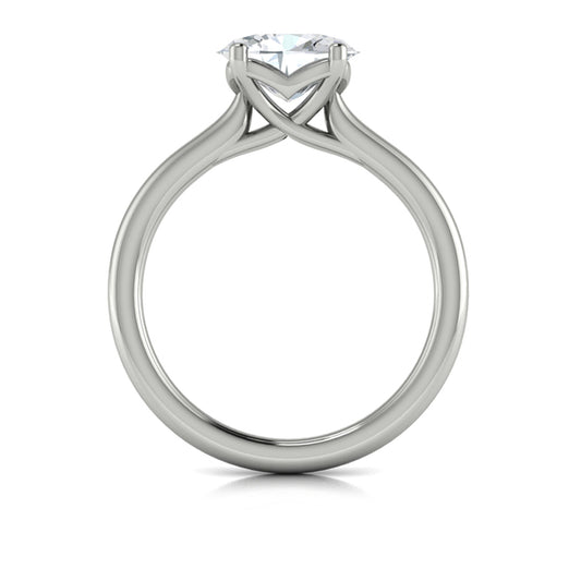 Oval Solitaire Engagement Ring in Platinum by Vlora Bridal
