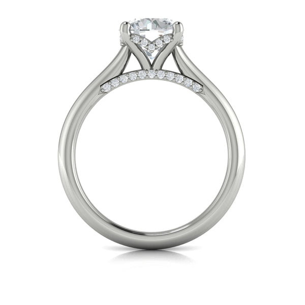 Round Solitaire Engagement Ring in Platinum by Vlora Bridal