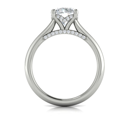 Round Solitaire Engagement Ring in Platinum by Vlora Bridal