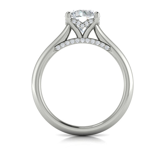 Round Solitaire Engagement Ring in Platinum by Vlora Bridal
