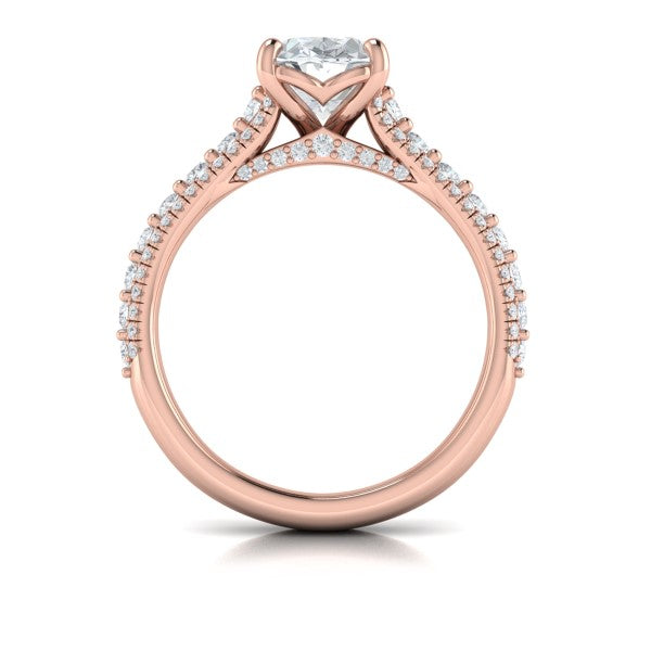 Bold Cathedral Oval Engagement Ring