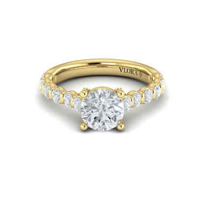 Bezel Diamond Accent Round Engagement Ring