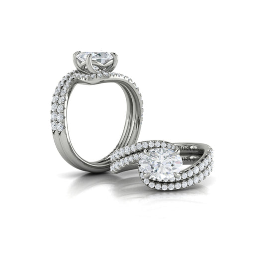 Oval Classic Engagement Ring in Platinum by Vlora Bridal