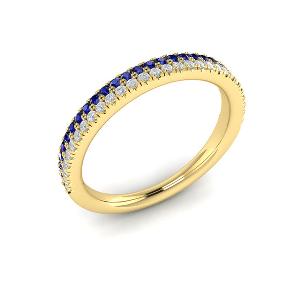 Slim Sapphire and Diamond Band