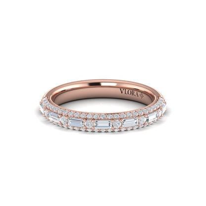 Baguette Domed Stackable Band