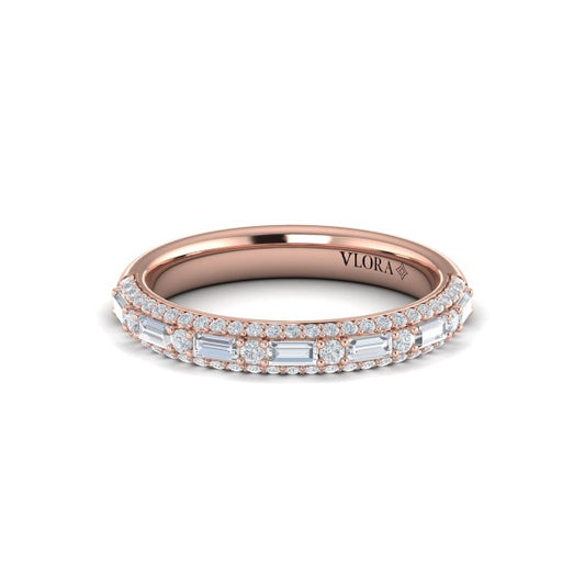 Baguette Domed Stackable Band