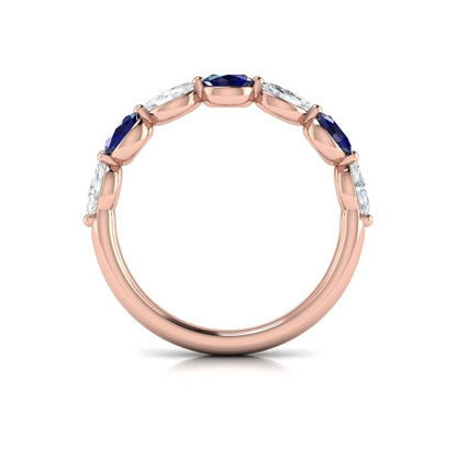 Sapphire and Diamond Stackable Band