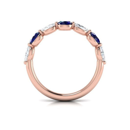 Sapphire and Diamond Stackable Band