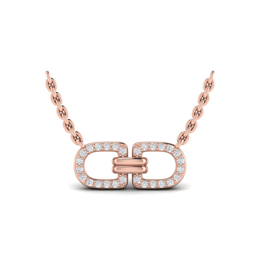 Linked Curves with Diamond Accent Pendant