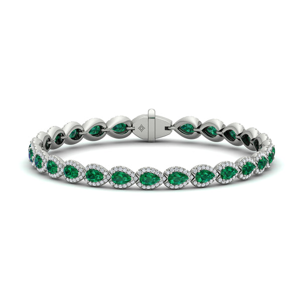Diamond and Emerald Hinged Bangle