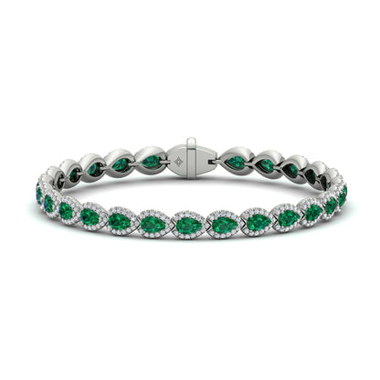 Diamond and Emerald Hinged Bangle