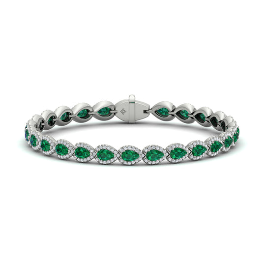 Diamond and Emerald Hinged Bangle