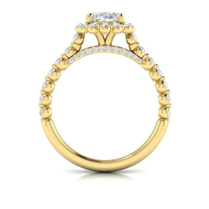 Floating Halo Oval Engagement Ring