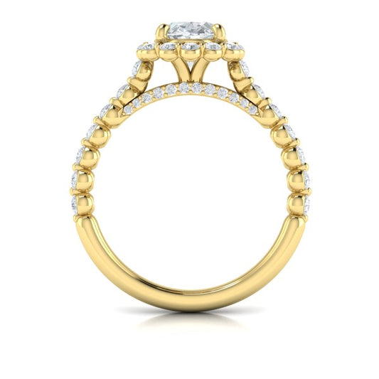 Floating Halo Oval Engagement Ring