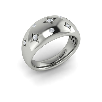 Diamond Vlora Star Dome Ring