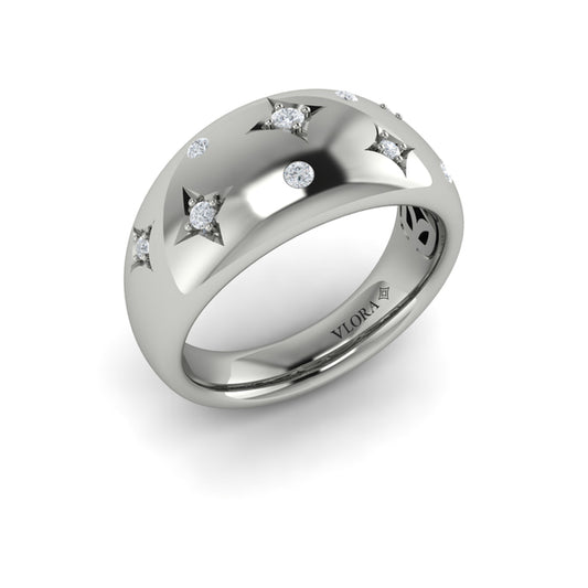 Diamond Vlora Star Dome Ring