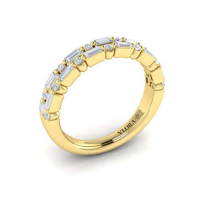 Diamond Baguette Two Row Ring