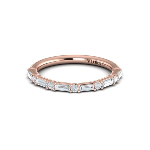 Matching Bands Wedding Band in 14K Rose Gold by Vlora Bridal