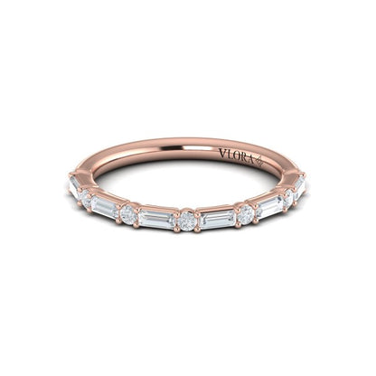 Matching Bands Wedding Band in 14K Rose Gold by Vlora Bridal