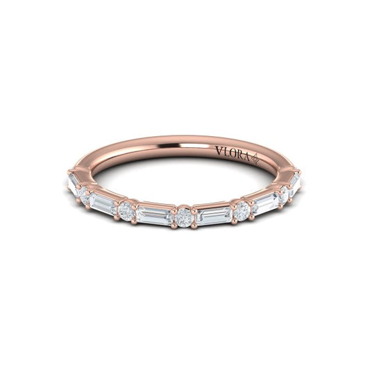 Matching Bands Wedding Band in 14K Rose Gold by Vlora Bridal