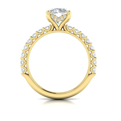 Woven Elegance Hidden Halo Round Engagement Ring