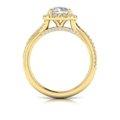 Entwined Halo Round Engagement Ring