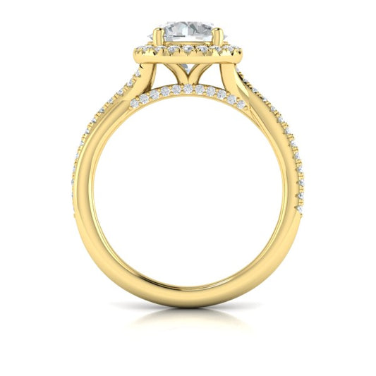 Entwined Halo Round Engagement Ring