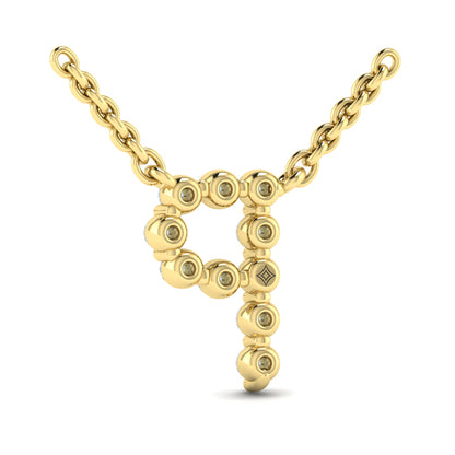 Diamond Alphabet Pendant Necklace, P