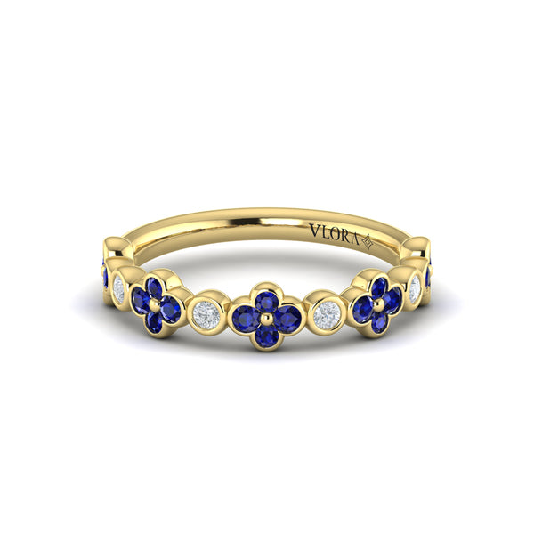 Sapphire Bloom Diamond Band