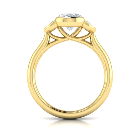 Bezel Three-Stone Engagement Ring