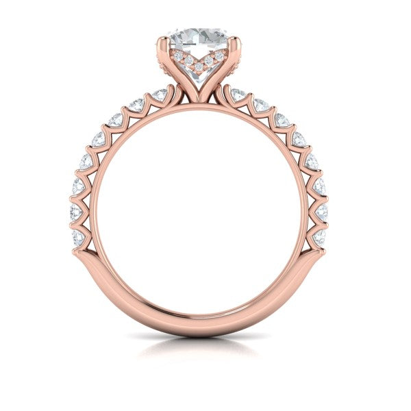 Woven Elegance Hidden Halo Round Engagement Ring