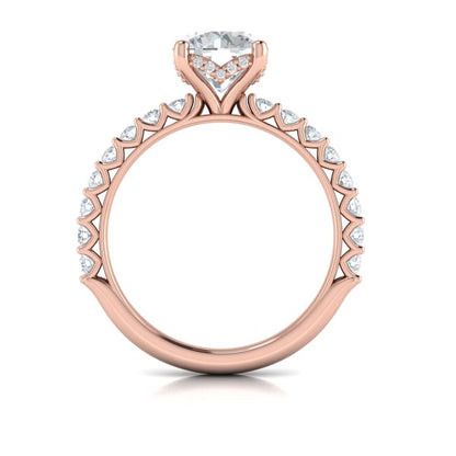 Woven Elegance Hidden Halo Round Engagement Ring