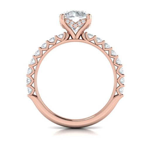 Woven Elegance Hidden Halo Round Engagement Ring