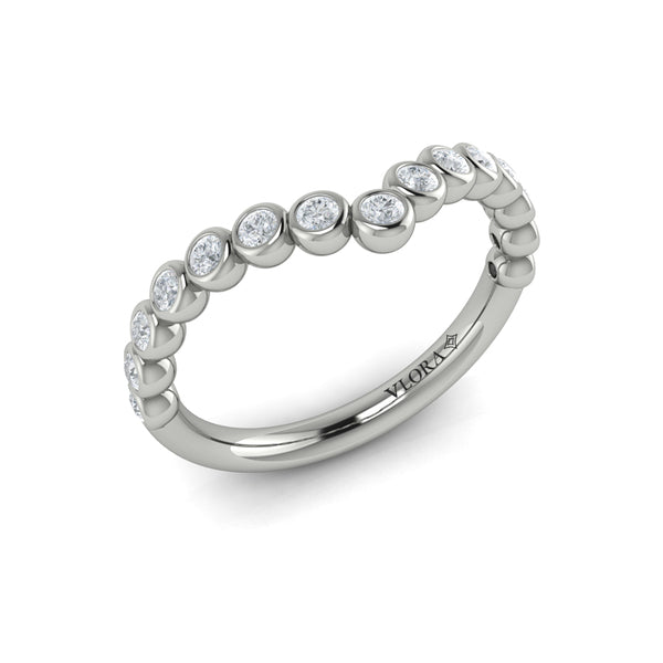Contour Bands Wedding Band in 14K White Gold by Vlora Bridal