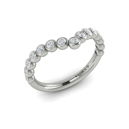 Contour Bands Wedding Band in 14K White Gold by Vlora Bridal