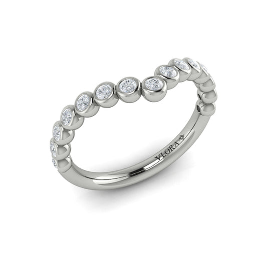 Bezel-Set Chevron Contoured Band