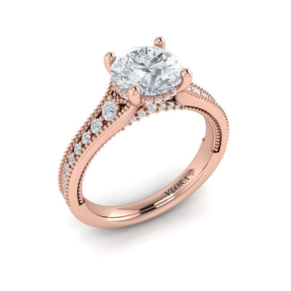 Intricate Hidden Halo Engagement Ring