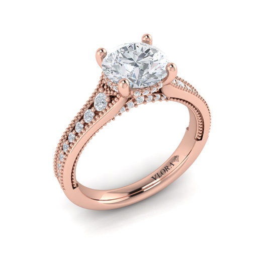 Intricate Hidden Halo Engagement Ring