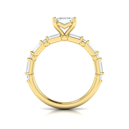 Daring Deco Emerald Cut Engagement Ring