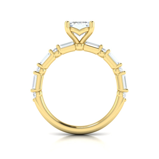 Daring Deco Emerald Cut Engagement Ring