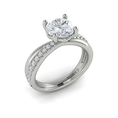 Round Classic Engagement Ring in Platinum by Vlora Bridal