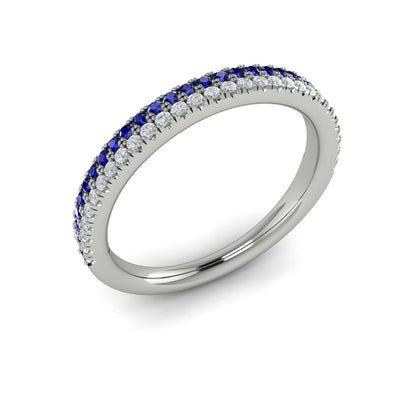 Slim Sapphire and Diamond Band