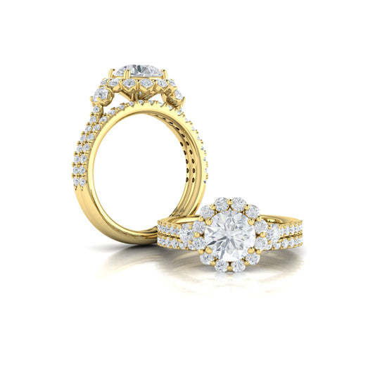 Matching Bands Wedding Band in 14K Yellow Gold by Vlora Bridal