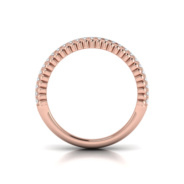 Fluted Ring with Center Diamonds