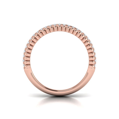 Fluted Ring with Center Diamonds